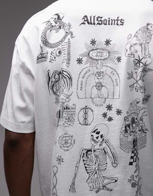 Camiseta blanca con estampado gráfico del logo en la espalda Terra de AllSaints, 5 de 5