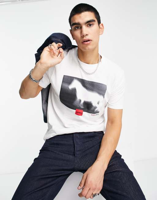 Camiseta blanca con estampado gráfico delantero Dhetland de HUGO x IAMWILD