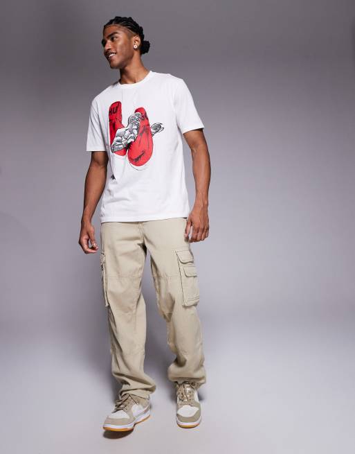 Camiseta blanca con estampado gráfico Diboxer de Hugo Red, 2 de 5