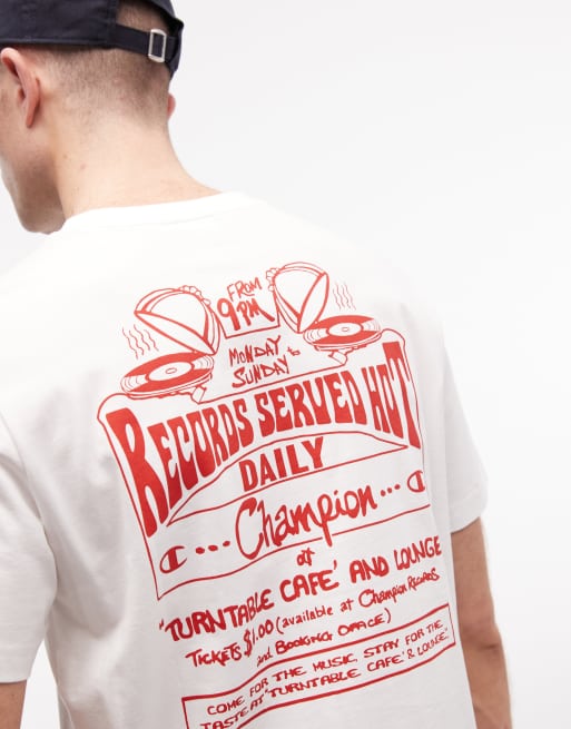 Camiseta blanca con estampado gráfico en la espalda de Champion, 3 de 5