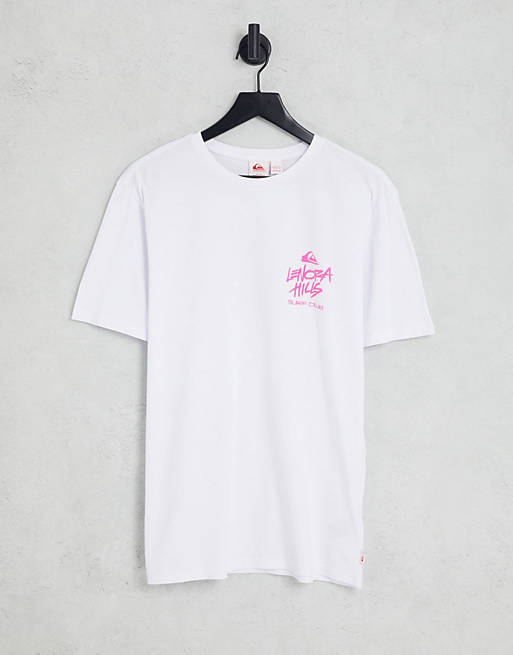 Tía agujero Rana Camiseta blanca con estampado "Lenora Hills Surf Club" de Quiksilver x Stranger  Things | ASOS