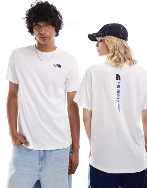 Camiseta blanca con estampado trasero vertical del logo de The North Face - view 1