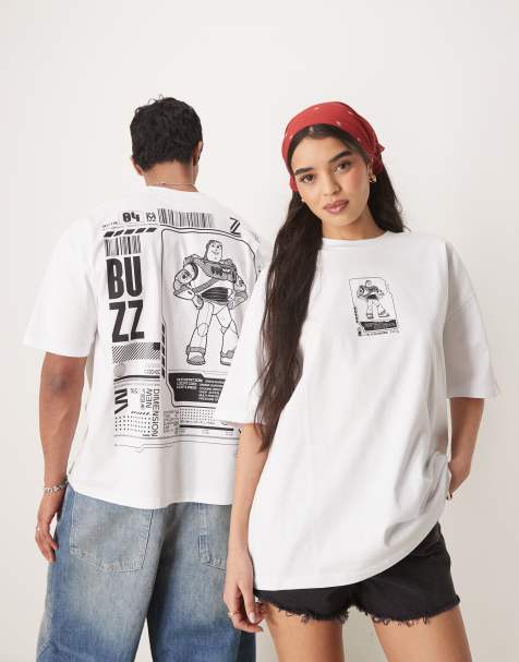 Camiseta blanca con estampados de Buzz Lightyear de "Toy Story" de Pixar de Disney de ASOS DESIGN - view 1