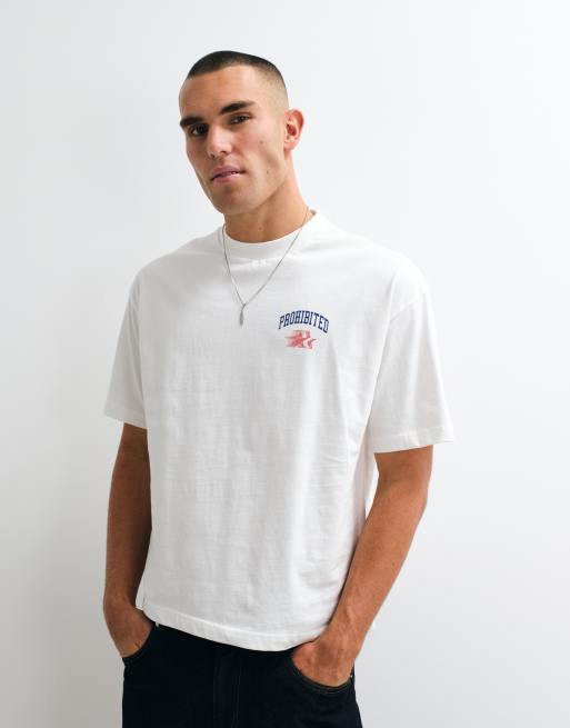 Camiseta blanca con gráfico avantgarde y estampado en la espalda, 5 de 5