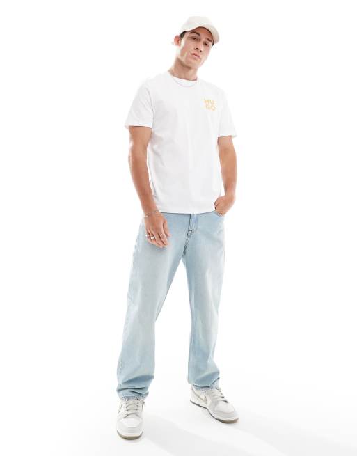 Camiseta blanca con logo apilado en el pecho Dimoniti de HUGO Red, 2 de 4