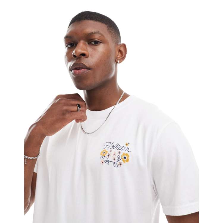 Hollister camiseta blanca best sale
