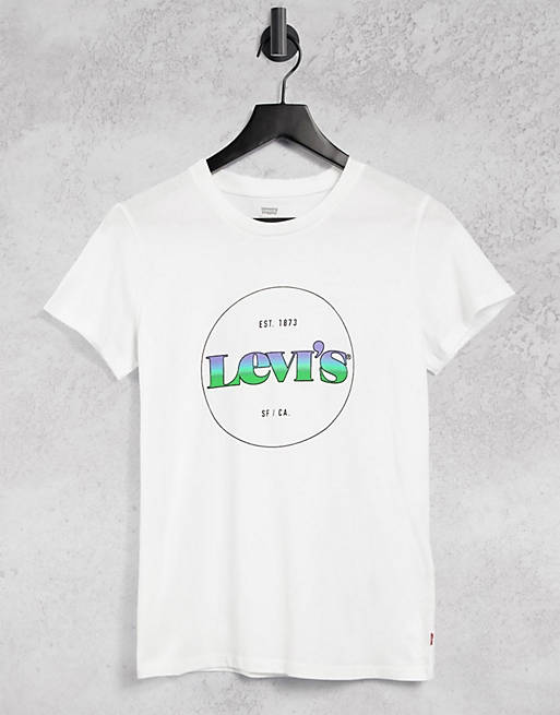 Camiseta blanca con logo circular Perfect de Levi's