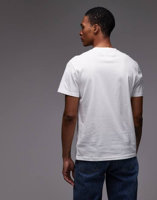 Camiseta blanca con logo de bandera en diagonal de Tommy Jeans, 3 de 5