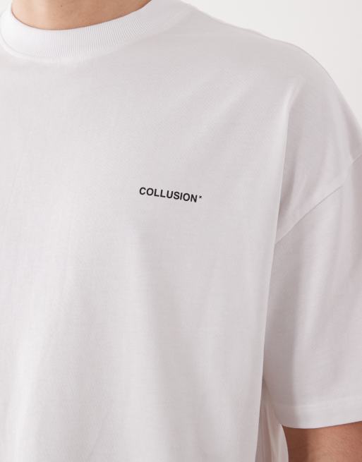 Camiseta blanca con logo de COLLUSION, 5 de 5