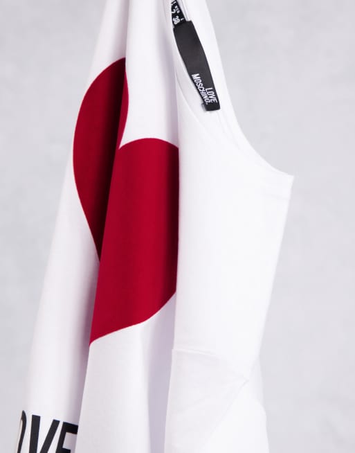 Camiseta blanca con logo de corazón grande de Love Moschino, 4 de 4
