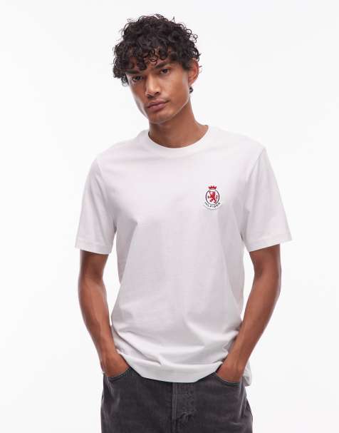 Camiseta blanca con logo de escudo de Tommy Hilfiger - view 1