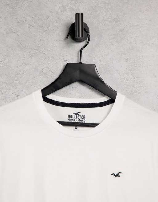 Camiseta blanca con logo de icono de Hollister, 3 de 4