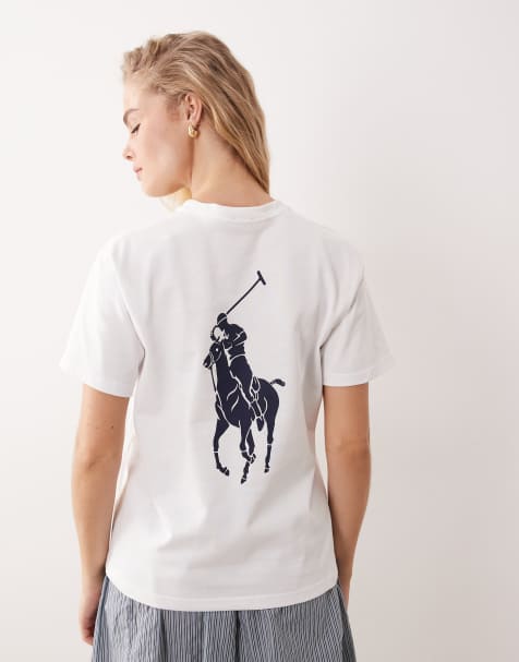 Camiseta blanca con logo de icono grande estampado en la espalda de tejido grueso de Polo Ralph Lauren - view 1