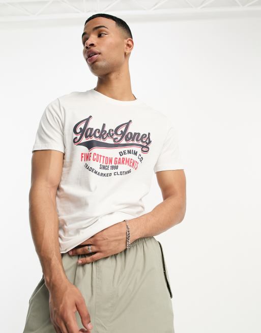Camiseta blanca hot sale jack and jones