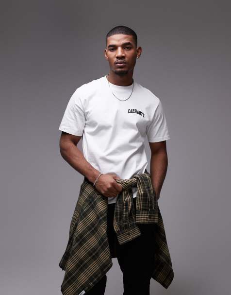 Camiseta blanca con logo de texto estilo universitario de Carhartt WIP - view 1