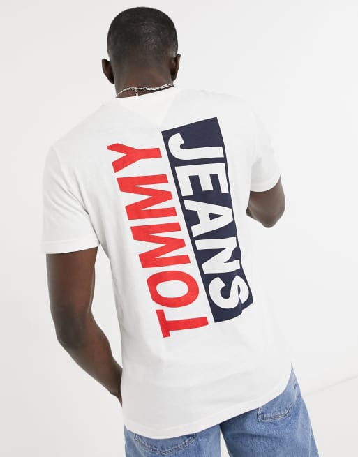 Camiseta tommy jeans hombre blanca hot sale