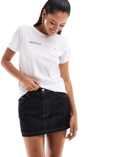 Camiseta blanca con logo en el pecho de Armani Exchange - view 1