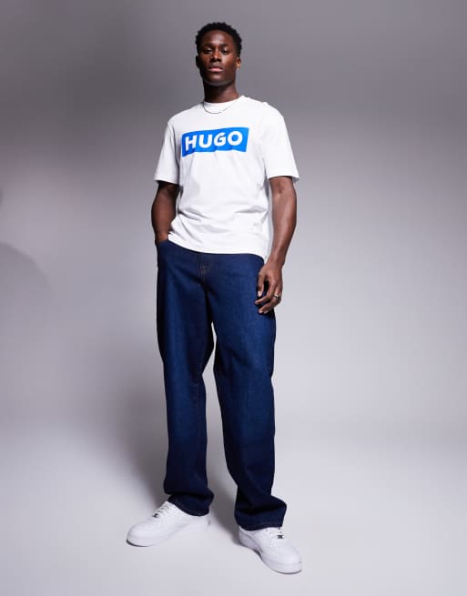 Camiseta blanca con logo en el pecho Nico de HUGO Blue, 4 de 4