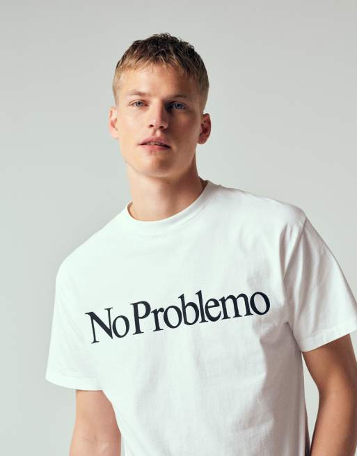 Camiseta blanca con logo estampado de 100% algodón de No Problemo, 5 de 12