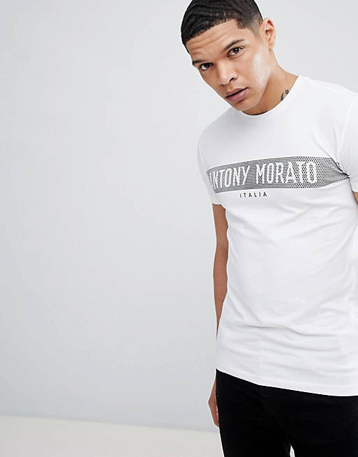 legislación claro Minero Camiseta blanca con logo estampado de Antony Morato | ASOS