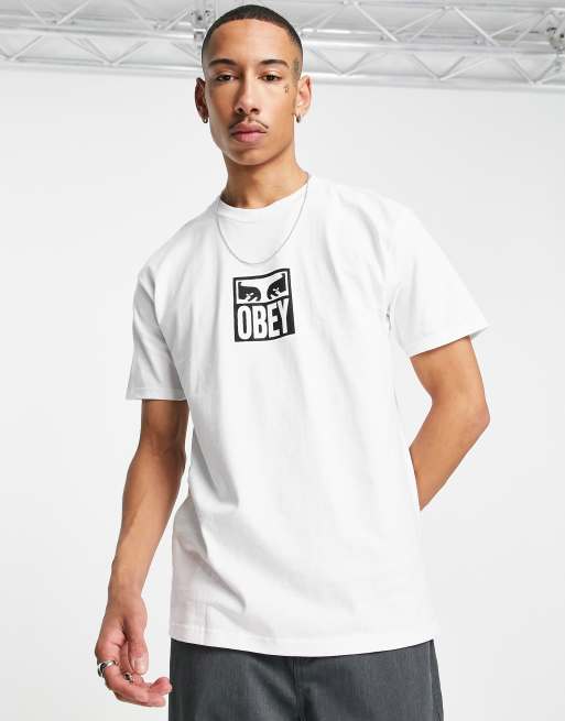 Camiseta blanca con logo Eyes de Obey