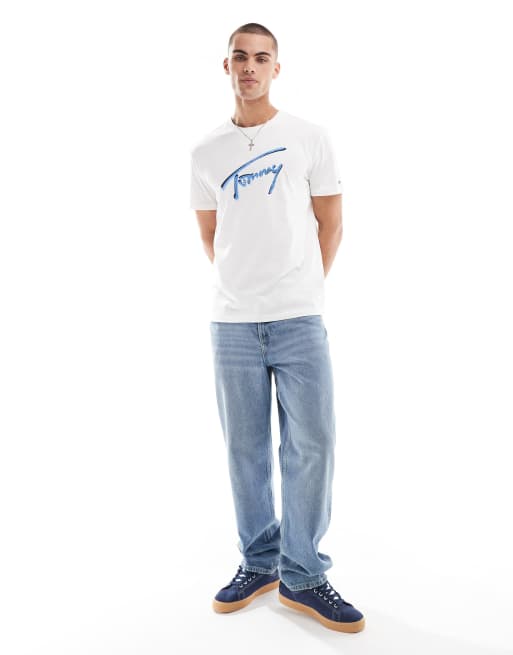 Camiseta blanca con logo grande de firma de Tommy Jeans, 3 de 4