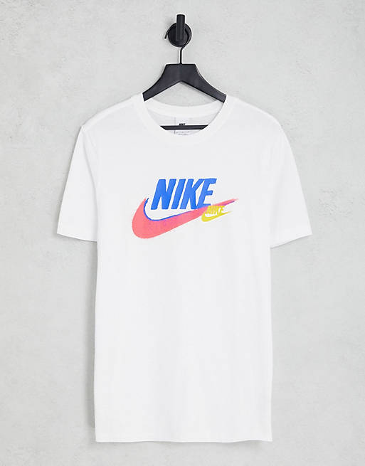 Hombre Tops | Camiseta blanca con logo grande de Nike - HJ67291