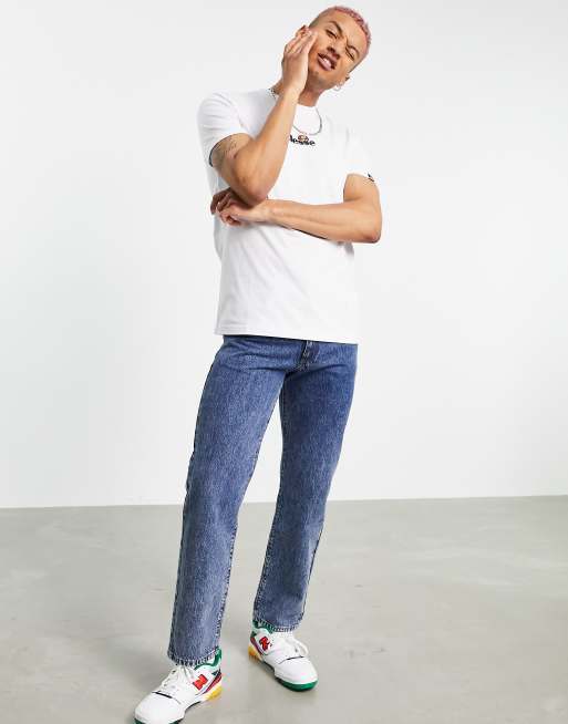 Camiseta blanca con logo pequeño en el centro exclusiva en ASOS de ellesse, 4 de 4