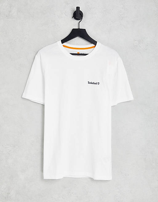 Hombre Tops | Camiseta blanca con logo pequeño estampado de Timberland - VB83024