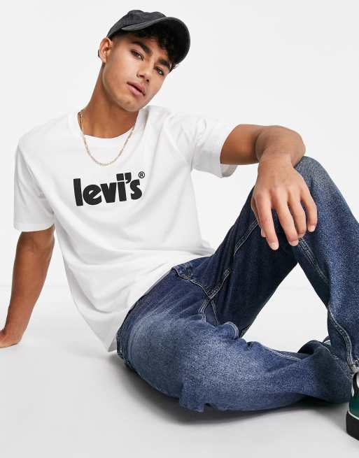 Camiseta blanca con logo Poster de Levi's