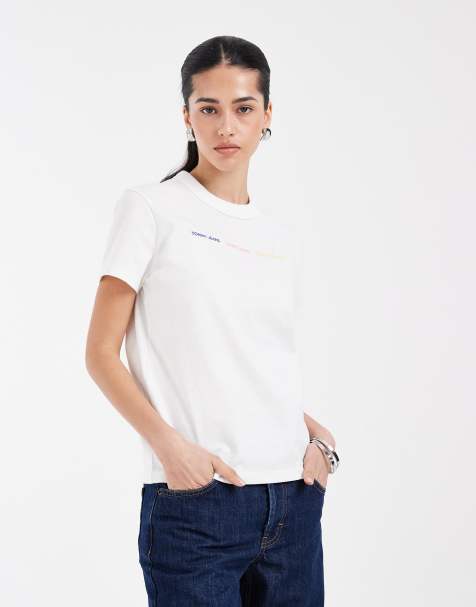 Camiseta blanca con logo repetido de Tommy Jeans - view 1