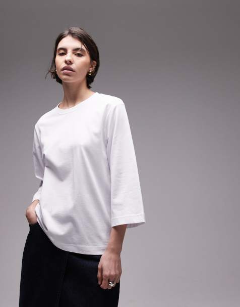 Camiseta blanca con mangas 3/4 de tejido grueso de ARKET - view 1
