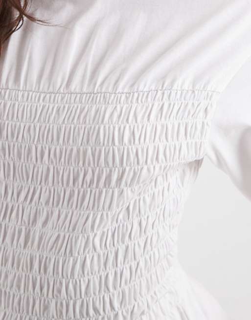 Camiseta blanca con pecho fruncido de New Look, 3 de 4