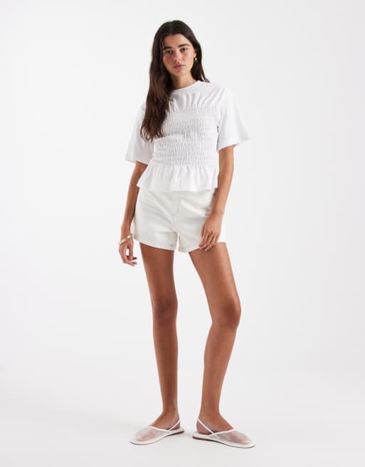 Camiseta blanca con pecho fruncido de New Look, 4 de 4