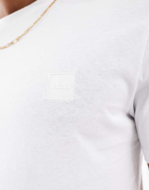 Camiseta blanca con recuadro del logo Tales de BOSS, 2 de 4