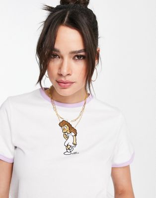 Levi's x The Simpsons janey bue ringer t-shirt in white  - ASOS Price Checker