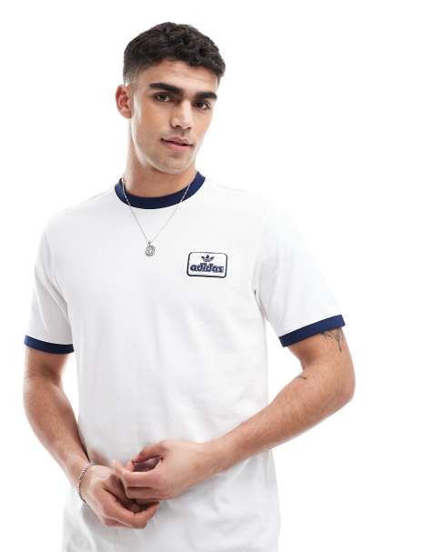 Camiseta blanca con ribetes de adidas Originals - view 1