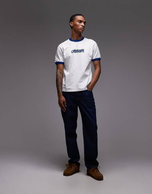 Camiseta blanca con ribetes y estampado de texto Connection de Carhartt WIP, 2 de 5