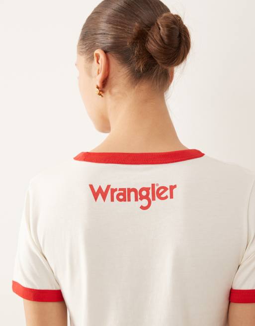 Camiseta blanca con ribetes y gráfico invertido "Upside Down" de Wrangler x Stranger Things, 2 de 4