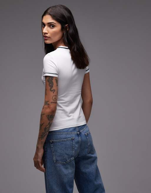 Camiseta blanca de canalé de Lacoste, 3 de 4