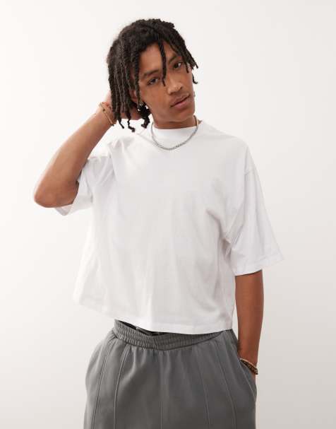 Camiseta blanca de corte cuadrado de COLLUSION - view 1