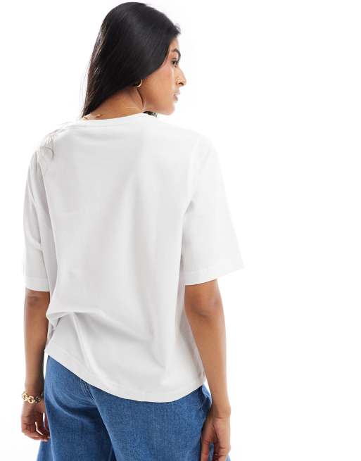 Camiseta blanca de corte cuadrado de ONLY, 3 de 4