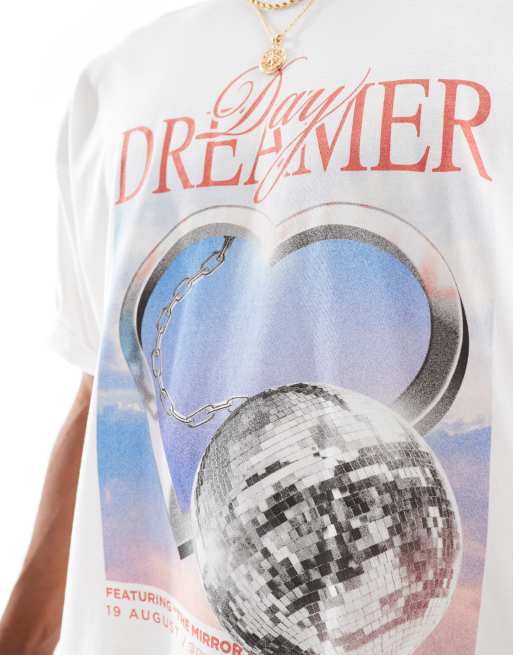 Camiseta blanca de corte cuadrado extragrande con estampado gráfico de ASOS DESIGN, 4 de 4