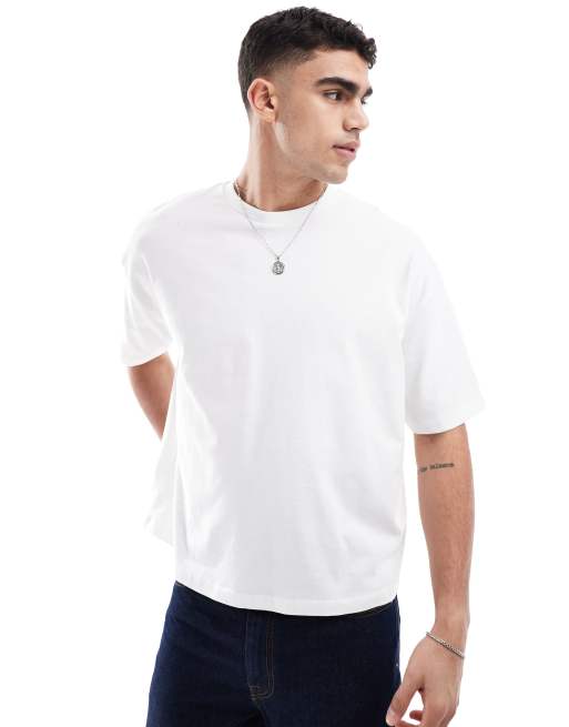Camiseta blanca de corte cuadrado extragrande con estampado gráfico de dibujo de ASOS DESIGN, 2 de 4