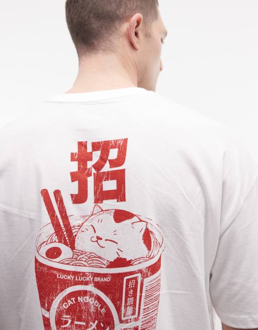 Camiseta blanca de corte cuadrado extragrande con estampado gráfico de ramen de ASOS DESIGN, 4 de 5