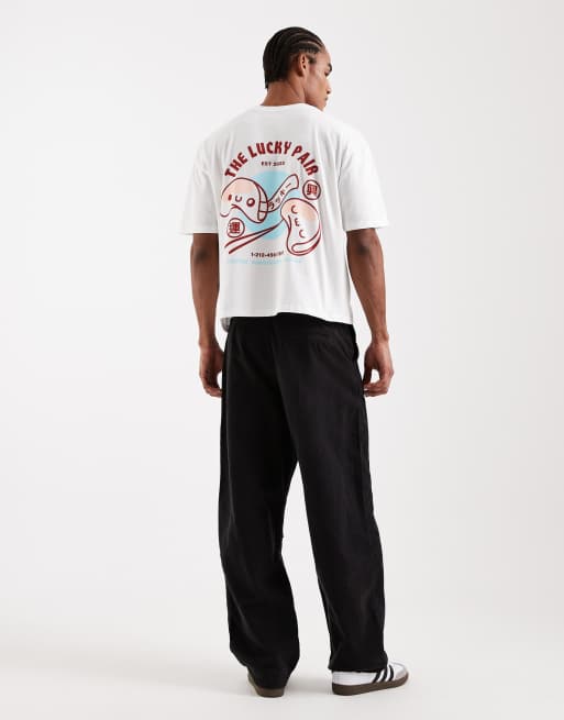 Camiseta blanca de corte cuadrado extragrande con estampado gráfico de sushi de ASOS DESIGN, 2 de 5