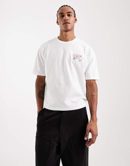 Camiseta blanca de corte cuadrado extragrande con estampado gráfico de sushi de ASOS DESIGN, 3 de 5