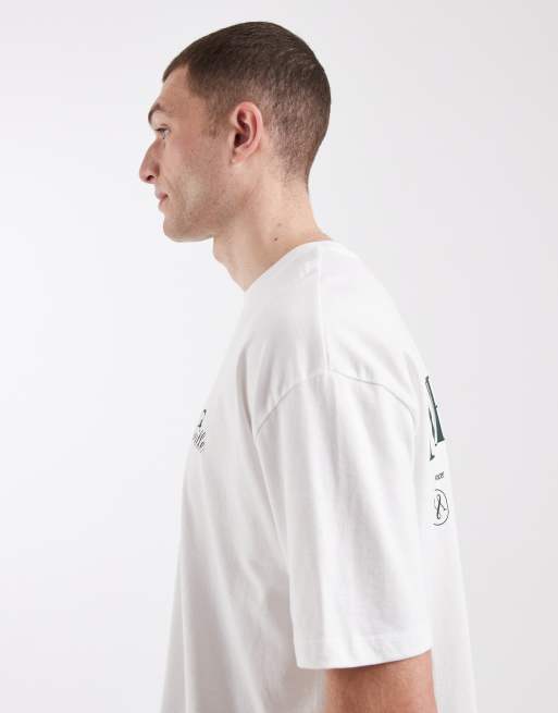 Camiseta blanca de corte cuadrado extragrande con estampado gráfico de texto de ASOS DESIGN, 4 de 5