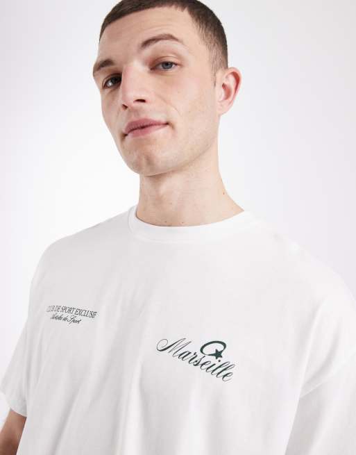 Camiseta blanca de corte cuadrado extragrande con estampado gráfico de texto de ASOS DESIGN, 5 de 5