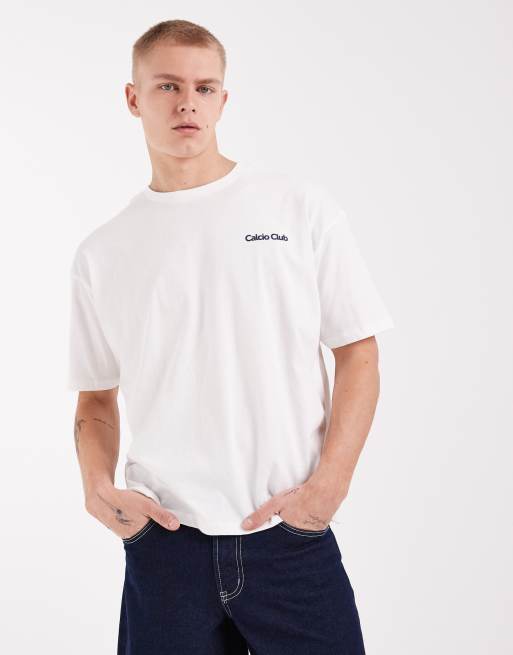 Camiseta blanca de corte cuadrado extragrande con estampado gráfico de texto de ASOS DESIGN  , 3 de 5